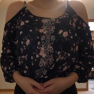 Floral off the should blouse
